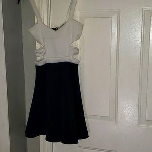 Black and white above knee dress, size small, By Charlotte Russe
